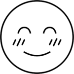 Aperçu du dessin émoji visage souriant avec des yeux souriants à imprimer