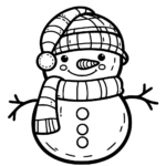 Aperçu du dessin bonhomme de neige à imprimer