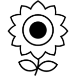 Aperçu du dessin émoji tournesol à imprimer