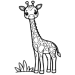 Aperçu du dessin girafe à imprimer