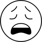 Aperçu du dessin émoji visage épuisé à imprimer