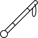 Aperçu du dessin émoji canne blanche à imprimer