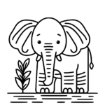 Aperçu du dessin éléphant à imprimer