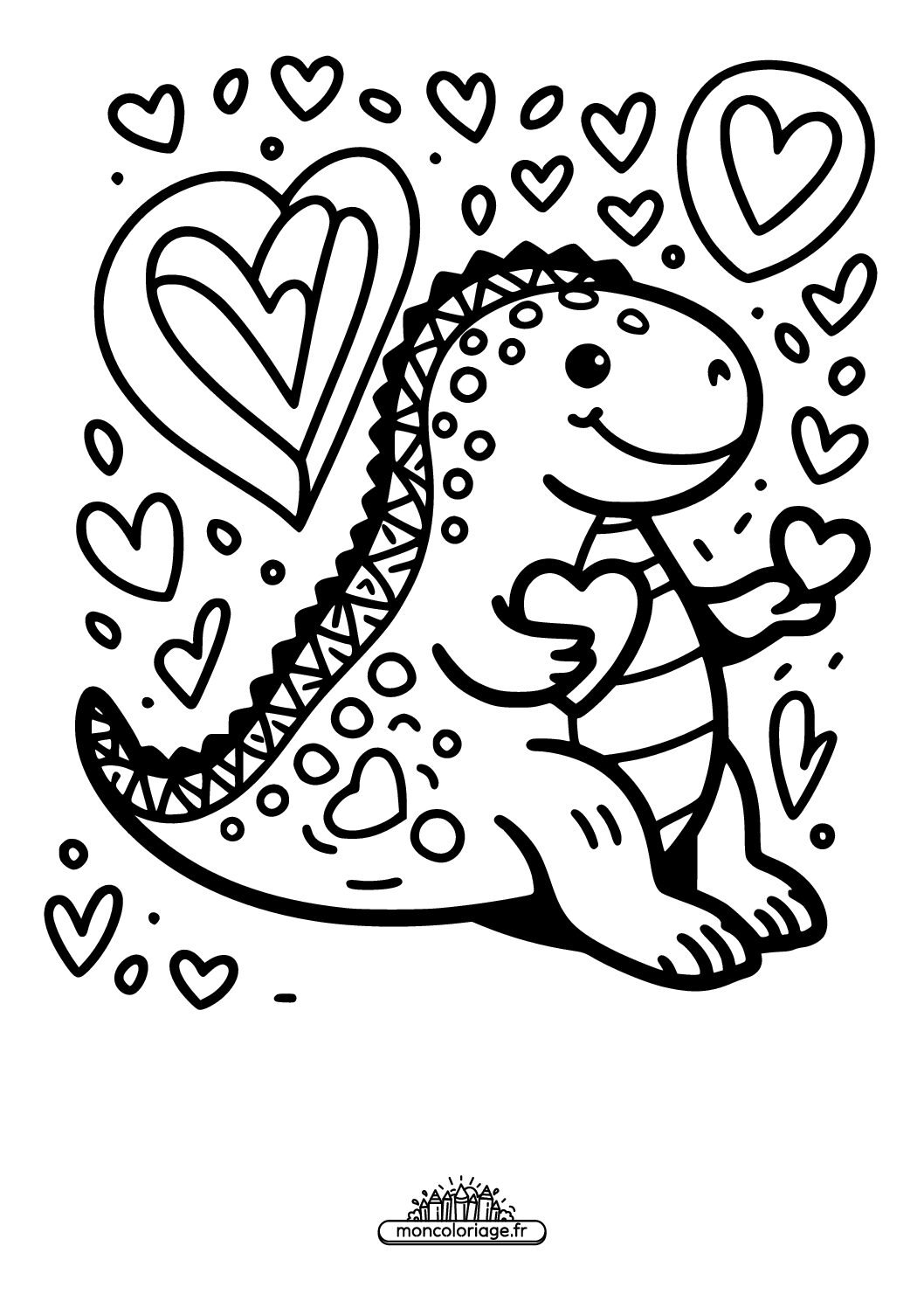 Dinosaure avec un cœur