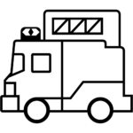 Aperçu du dessin émoji camion de pompiers à imprimer