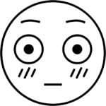 Aperçu du dessin émoji visage rougissant à imprimer