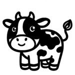 Aperçu du dessin vache heureuse à imprimer