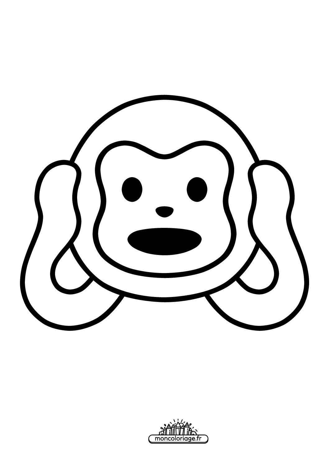 Émoji singe qui n’entend pas le mal
