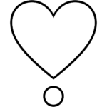 Aperçu du dessin émoji exclamation cœur à imprimer