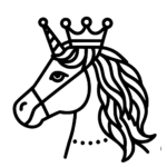 Aperçu du dessin cheval avec une couronne à imprimer