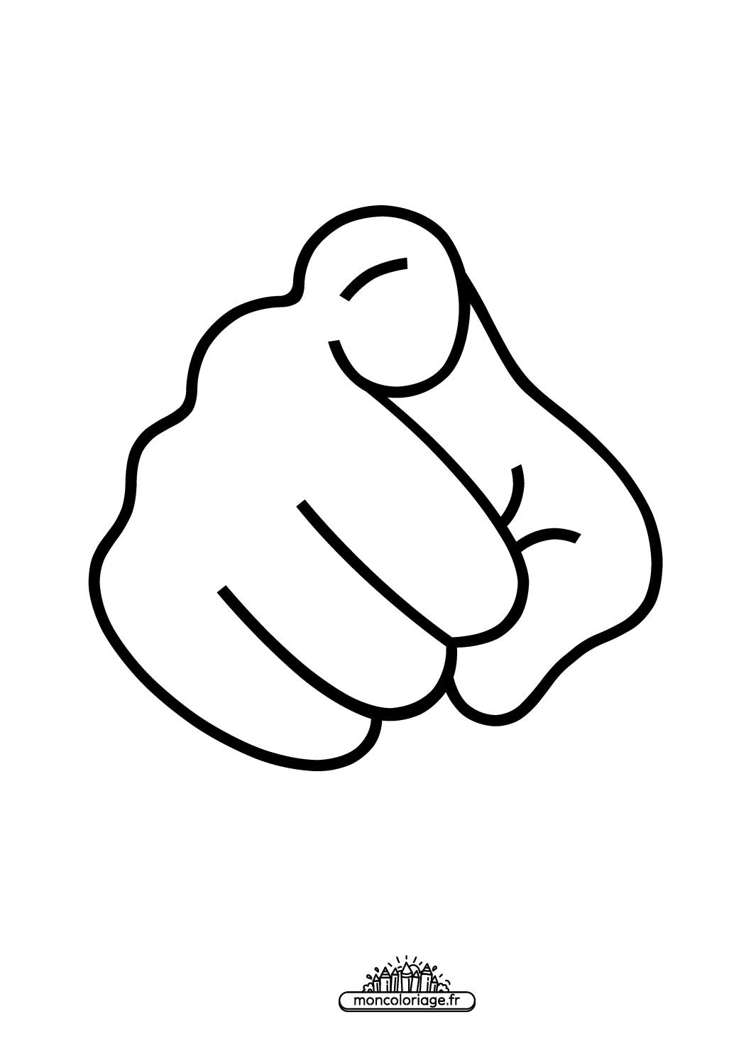 Émoji doigt pointant vers le spectateur
