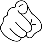 Aperçu du dessin émoji doigt pointant vers le spectateur à imprimer