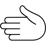 Aperçu du dessin émoji main vers la gauche à imprimer