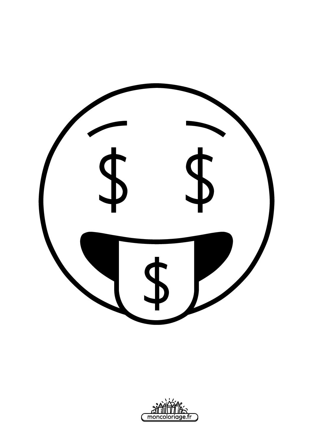 Émoji visage avec liasse de billets