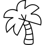 Aperçu du dessin émoji palmier à imprimer