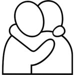 Aperçu du dessin émoji personnes s’enlaçant à imprimer