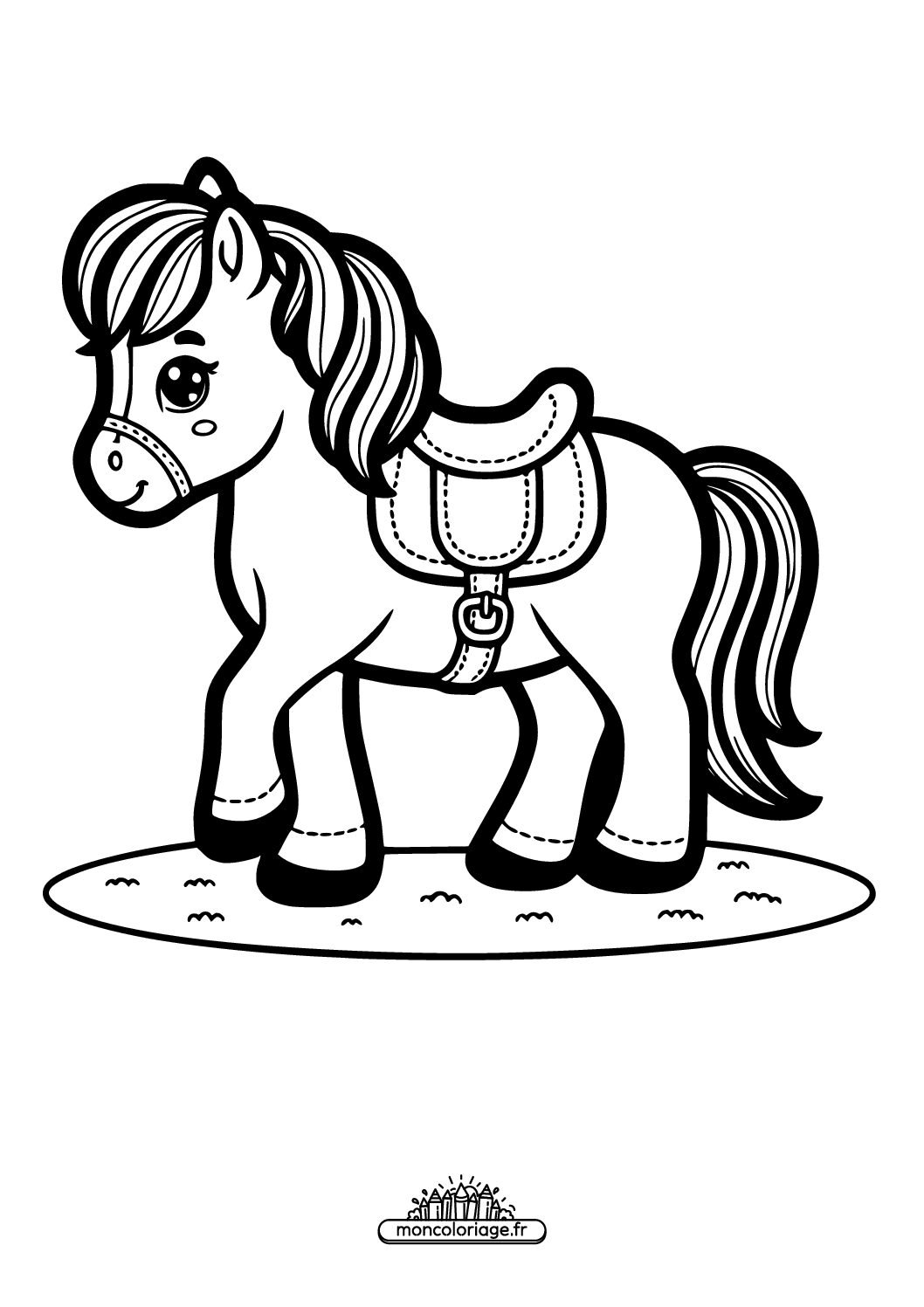 Poney avec une selle