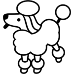 Aperçu du dessin émoji caniche à imprimer