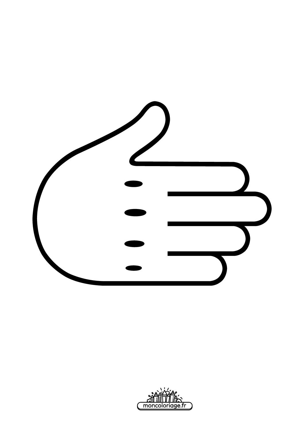Émoji main vers la droite