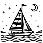 Aperçu du dessin voilier à imprimer