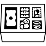 Aperçu du dessin émoji boîte bento à imprimer