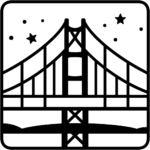 Aperçu du dessin émoji pont de nuit à imprimer