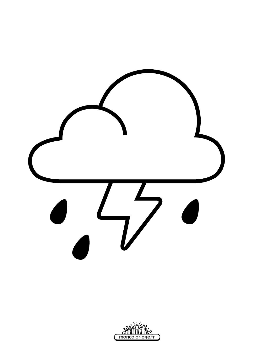 Émoji nuage avec éclair et pluie