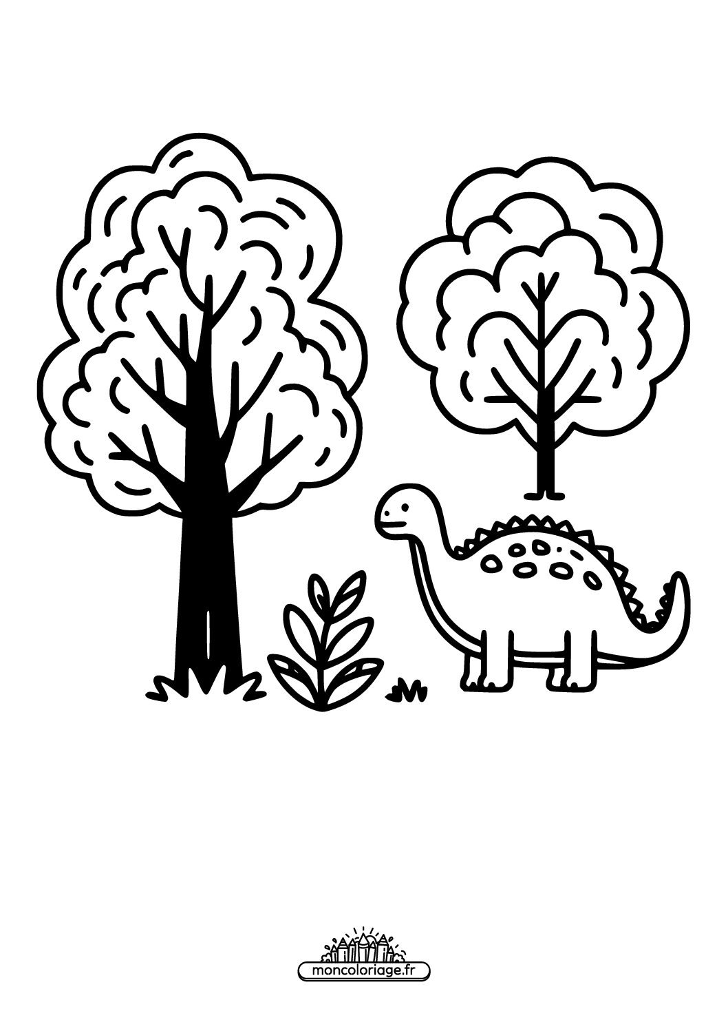 Dinosaure avec un arbre