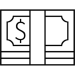 Aperçu du dessin émoji billet de dollar à imprimer