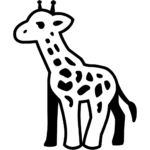 Aperçu du dessin émoji girafe à imprimer