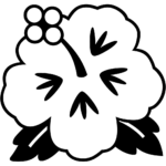 Aperçu du dessin émoji hibiscus à imprimer