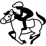 Aperçu du dessin émoji courses de chevaux à imprimer