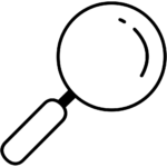 Aperçu du dessin émoji loupe inclinée à droite à imprimer