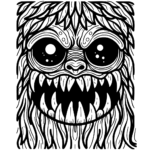 Aperçu du dessin visage de monstre à imprimer