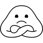 Aperçu du dessin émoji personne boudeuse à imprimer
