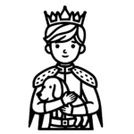 Aperçu du dessin prince avec un chien à imprimer