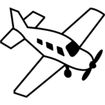 Aperçu du dessin émoji petit avion à imprimer