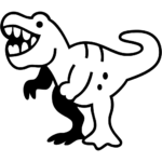 Aperçu du dessin émoji t-rex à imprimer