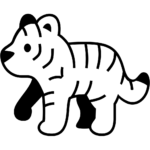 Aperçu du dessin émoji tigre à imprimer