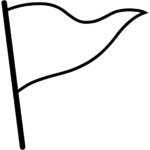Aperçu du dessin émoji drapeau triangulaire à imprimer