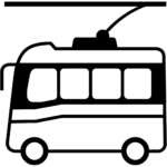 Aperçu du dessin émoji trolleybus à imprimer