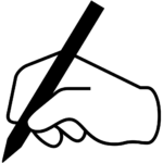 Aperçu du dessin émoji main qui écrit à imprimer