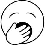 Aperçu du dessin émoji visage bâillant à imprimer