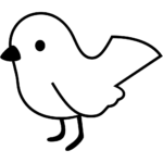 Aperçu du dessin émoji oiseau à imprimer