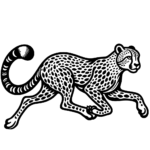 Aperçu du dessin guépard courant à imprimer