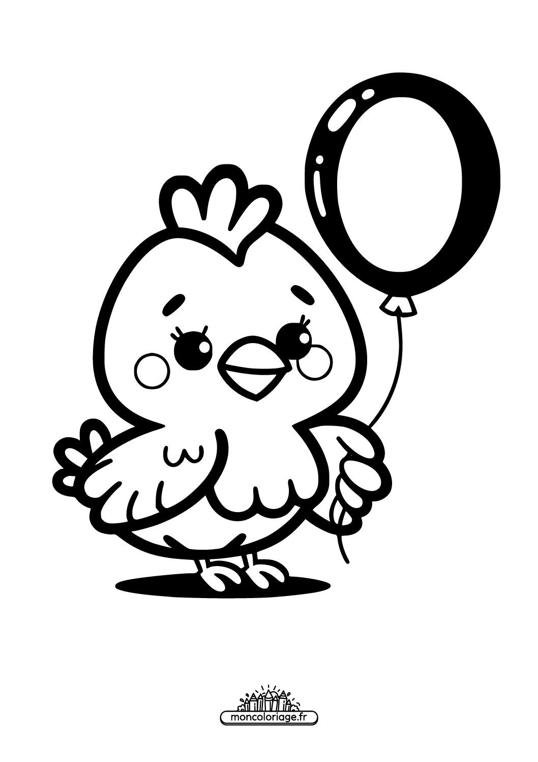 Poulet avec un ballon