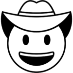 Aperçu du dessin émoji visage de cowboy à imprimer