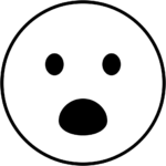 Aperçu du dessin émoji visage bouche ouverte à imprimer