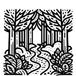 Aperçu du dessin sentier forestier à imprimer