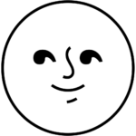 Aperçu du dessin émoji visage de pleine lune à imprimer